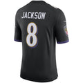 B.Ravens #8 Lamar Jackson Black Speed Machine Limited Jersey
