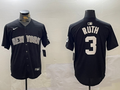 Men's New York Yankees Babe Ruth #3 Black Game Jersey1