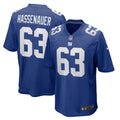 JC Hassenauer New York Giants  Team Game Jersey - Royal