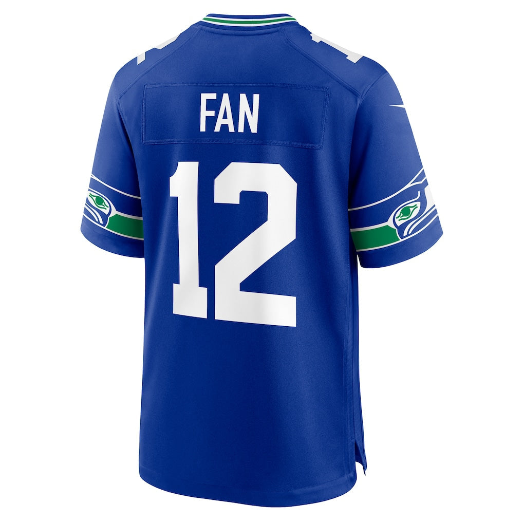 S.Seahawks #12 12s Fan Royal Throwback Player Game Jersey