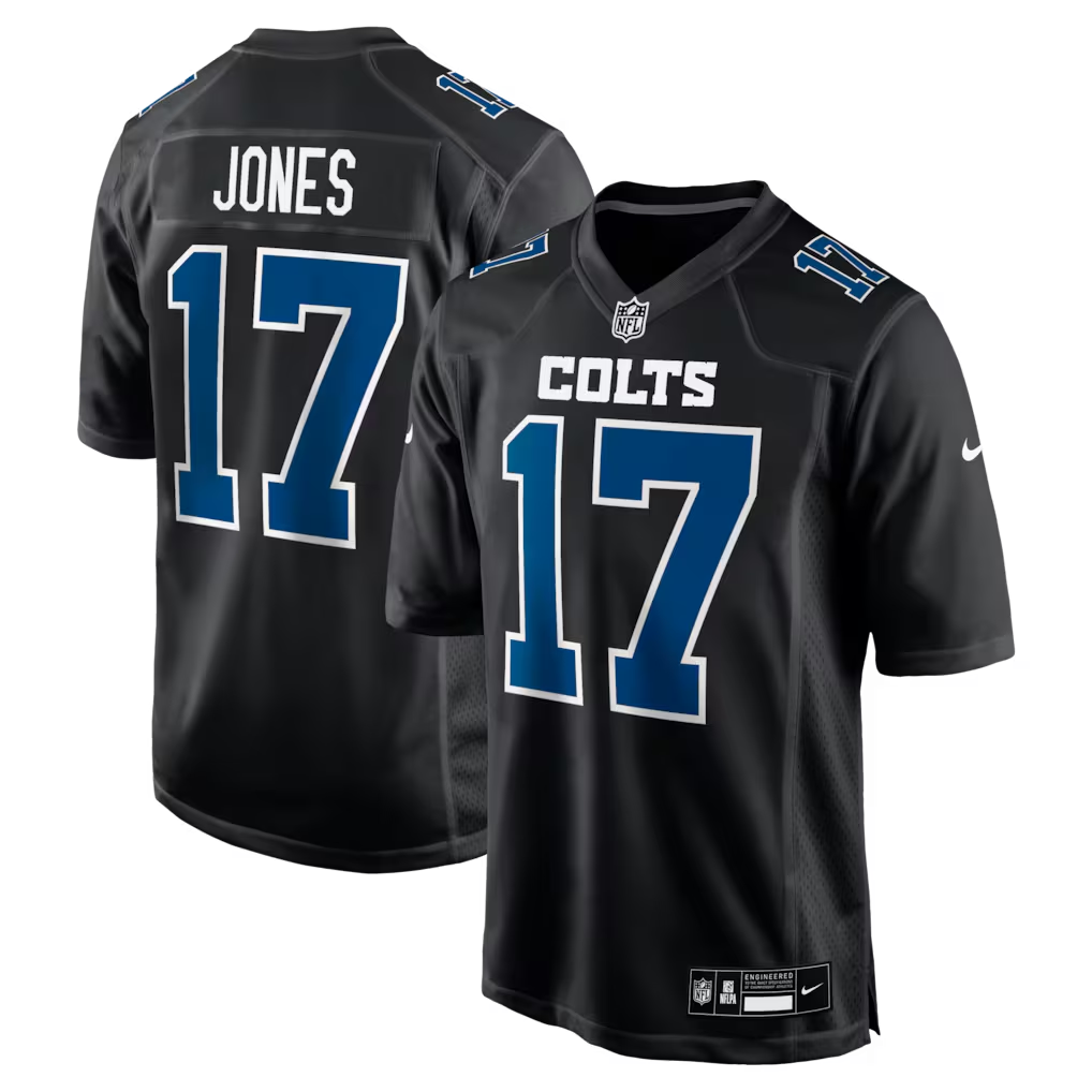 Men's Indianapolis Colts Daniel Jones  Black Fashion Game Jersey