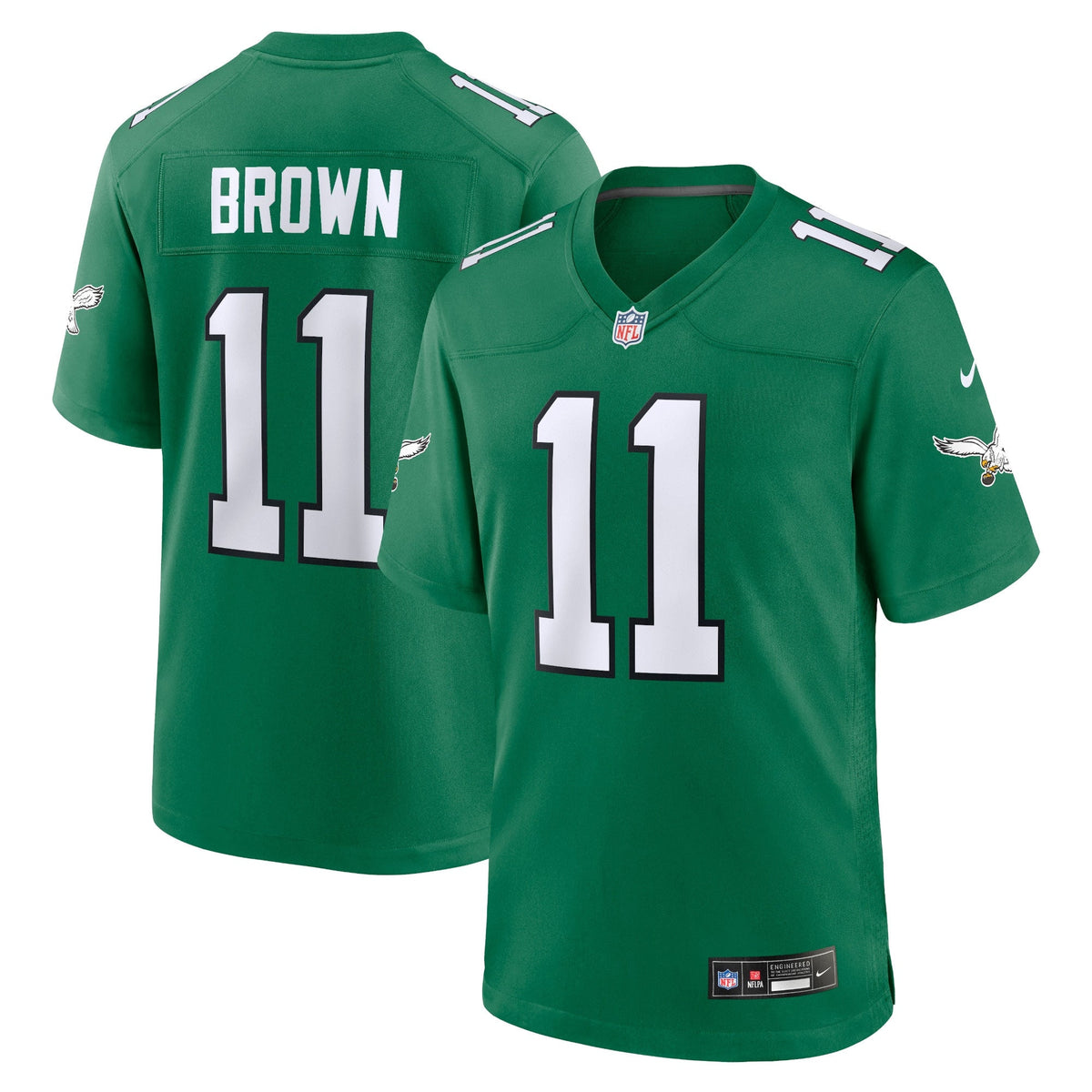 A.J. Brown Philadelphia Eagles  Alternate Game   Jersey - Kelly Green
