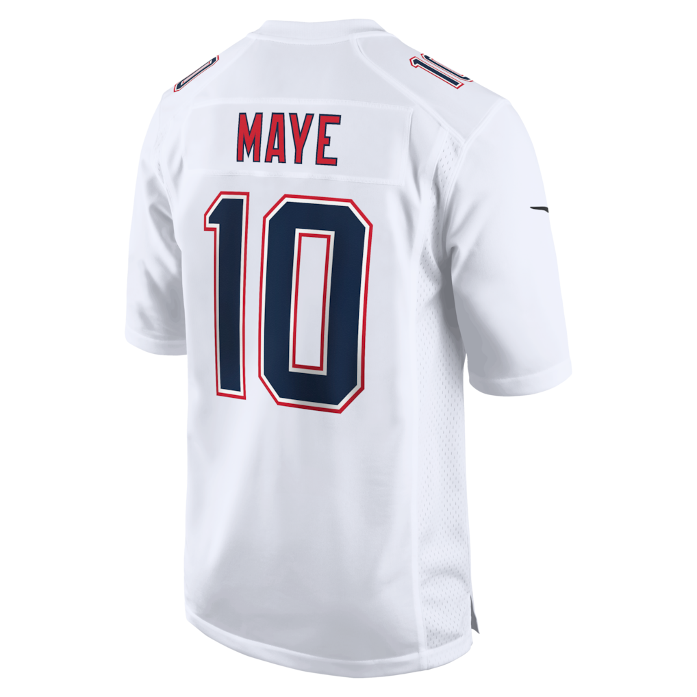 NE.Patriots #10 Drake Maye Tundra White Game Jersey