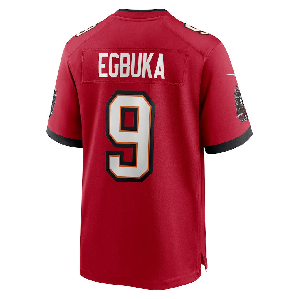 TB.Buccaneers #9 Emeka Egbuka Red Team Game Jersey