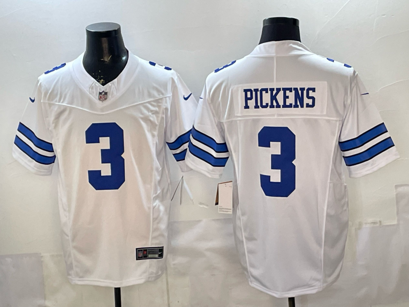 Men's Dallas Cowboys George Pickens #3 White Game Jersey
