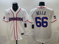 Men's Dominican Republic Baseball Brayan Bello #66 White 2026 World Baseball Classic Stadium Jersey