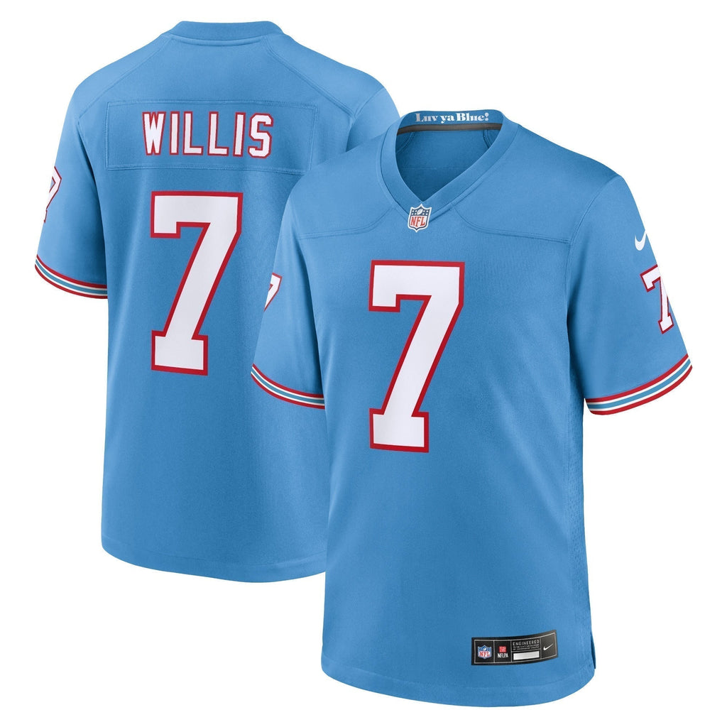 Malik Willis Tennessee Titans  Oilers Throwback Alternate Game   Jersey - Light Blue