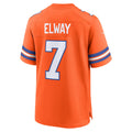 D.Broncos #7 John Elway Orange Mile High Collection 1977 Throwback Retired Player Game Jersey
