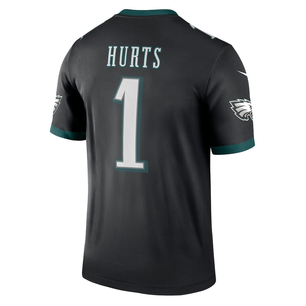 P.Eagles #1 Jalen Hurts Black Legend Player Performance Top Jersey