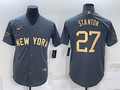 Men's New York Yankees Giancarlo Stanton #27 Gray Replica Player Jersey1