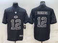 Men's Green Bay Packers Aaron Rodgers Black Retired Player RFLCTV Limited Jersey