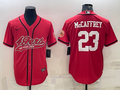 Men's San Francisco 49ers Christian McCaffrey #23 Red Game Jersey1 Joint Edition