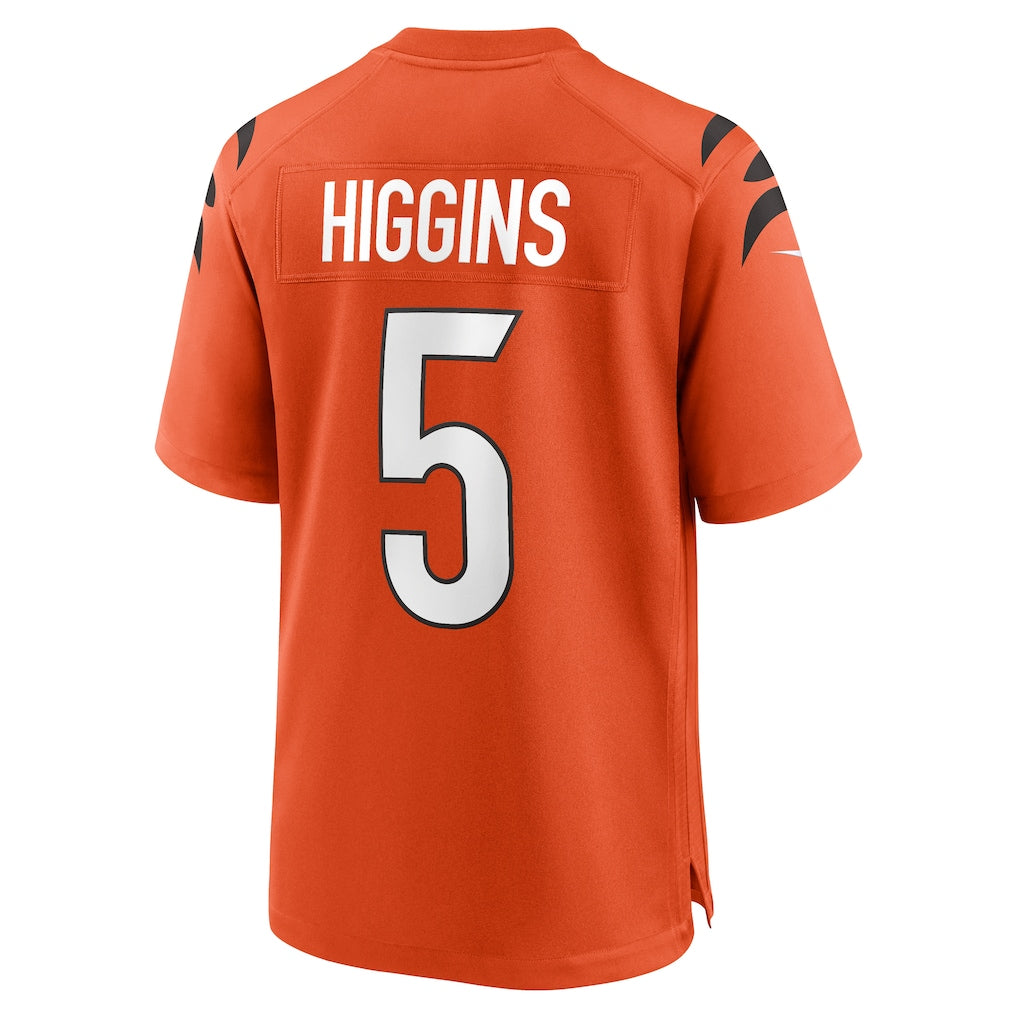 C.Bengals #5 Tee Higgins Orange Alternate Game Jersey