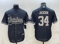 Men's Las Vegas Raiders Bo Jackson Black Team Game Jersey Joint Edition