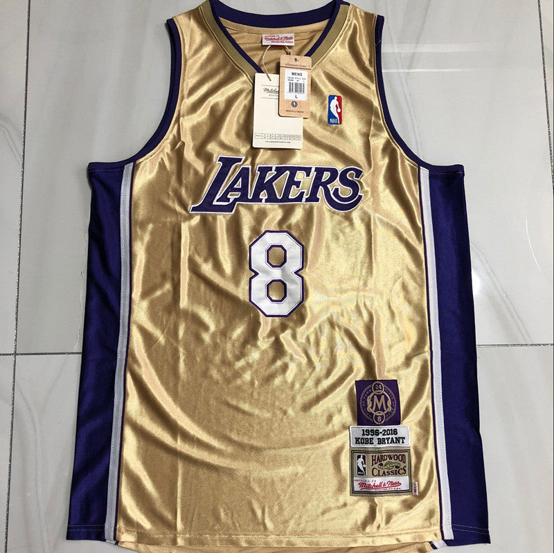 Kobe Bryant 2020 Hall of Fame Gold Fully Embroidered 8# Jersey