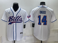 Men's Buffalo Bills Stefon Diggs #14 White Game Jersey1 Joint Edition