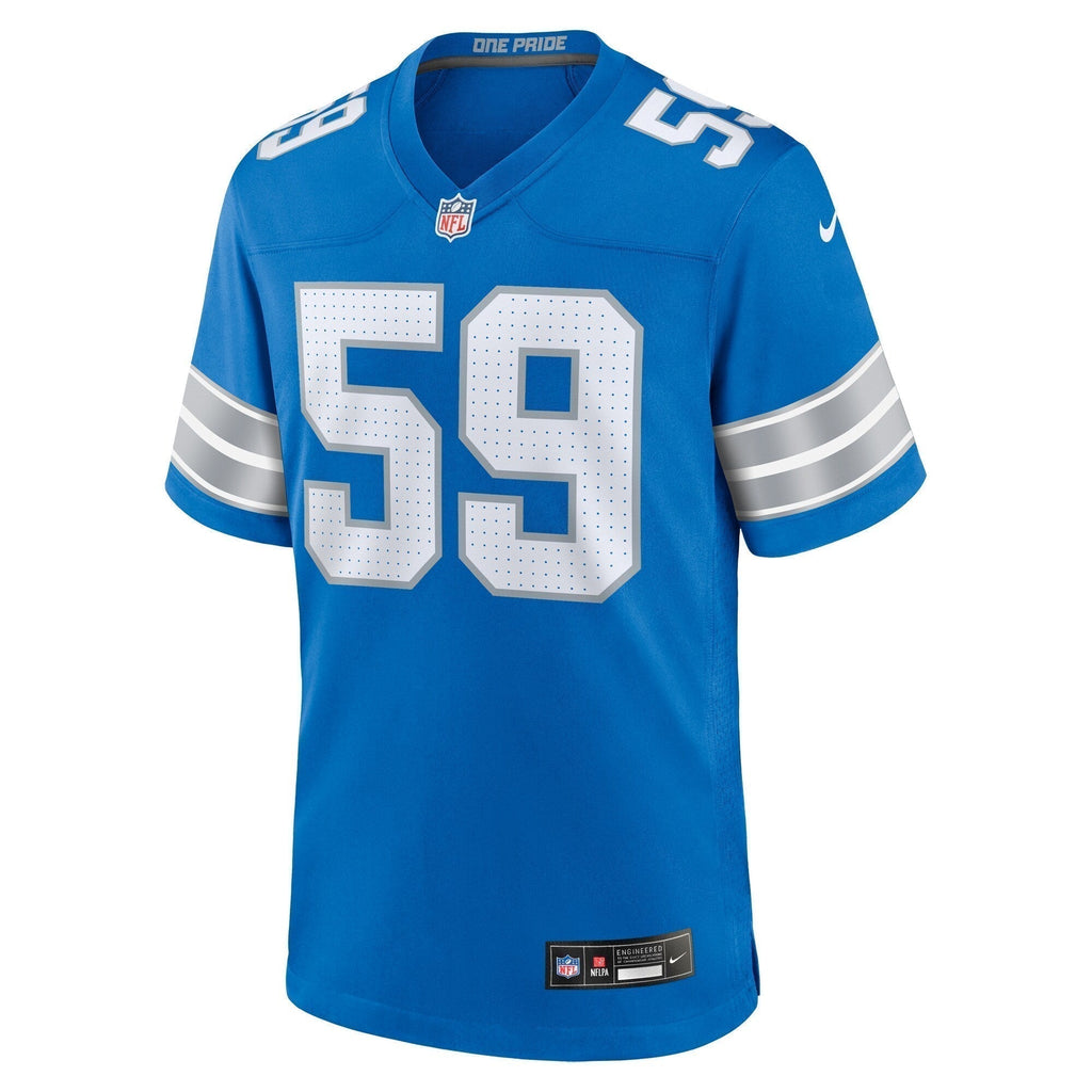 Giovanni Manu Detroit Lions  Team Game Jersey -  Blue