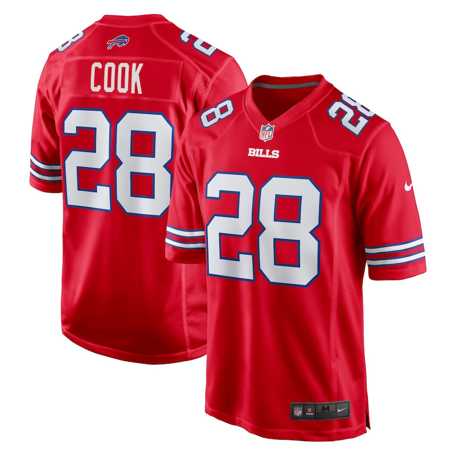 Men's Buffalo Bills James Cook  Red Alternate Game Jersey