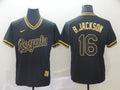 Men's Kansas City Royals Bo Jackson #16 Black Replica Baseball Jersey1