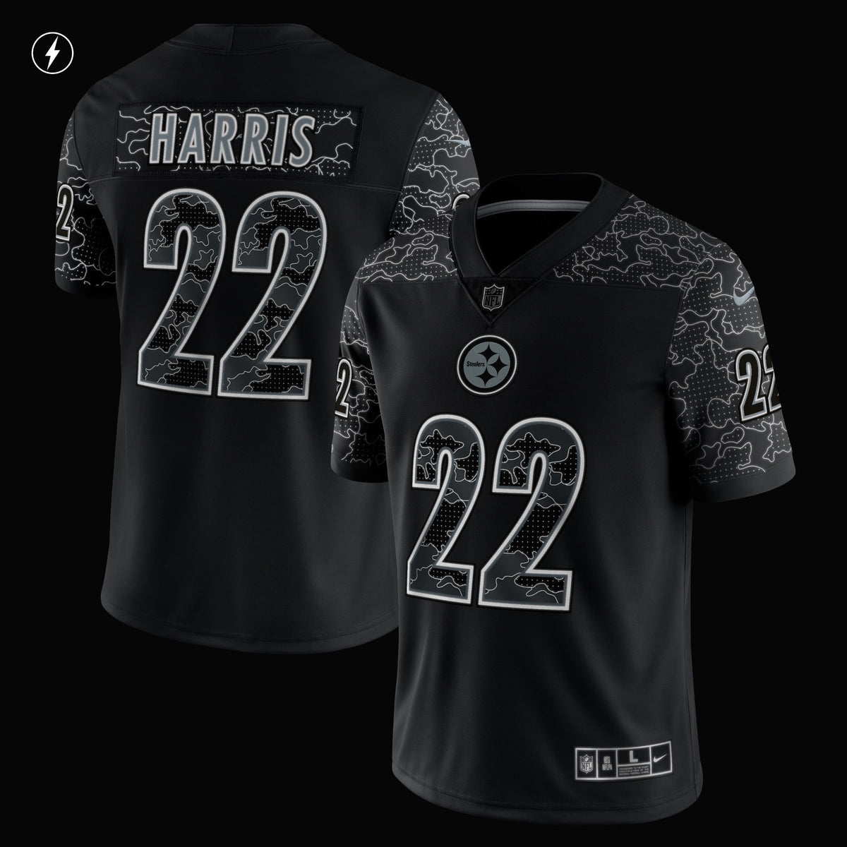Najee Harris Pittsburgh Steelers  RFLCTV Limited Jersey - Black