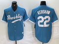 Men's Los Angeles Dodgers Clayton Kershaw #22 Light Blue Alternate Cooperstown Collection Player Jersey1
