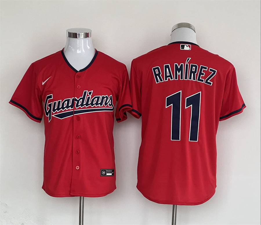 Men's Cleveland Guardians Jose Ramirez  Red Replica Player Jersey1
