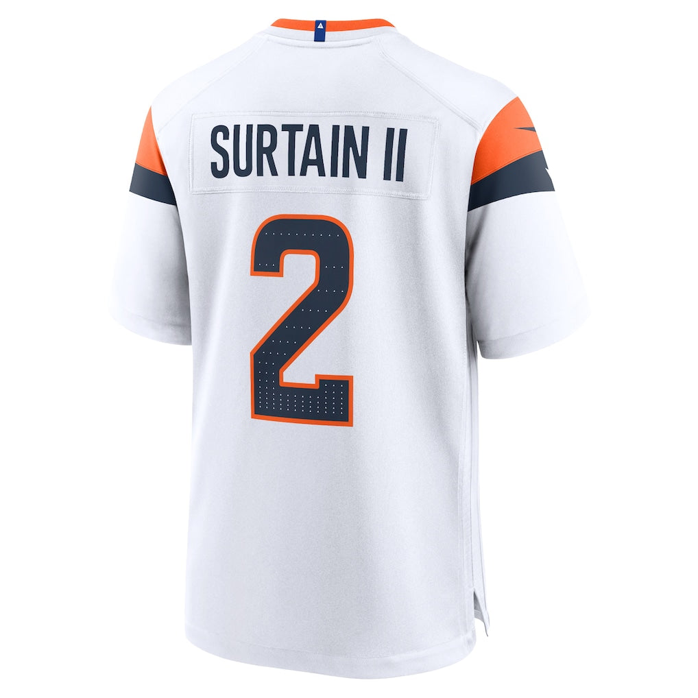 D.Broncos #2 Patrick Surtain II White Mile High Collection Game Jersey