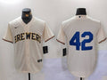 Men's Milwaukee Brewers Cream 2024 Jackie Robinson Day Home Limited Jersey