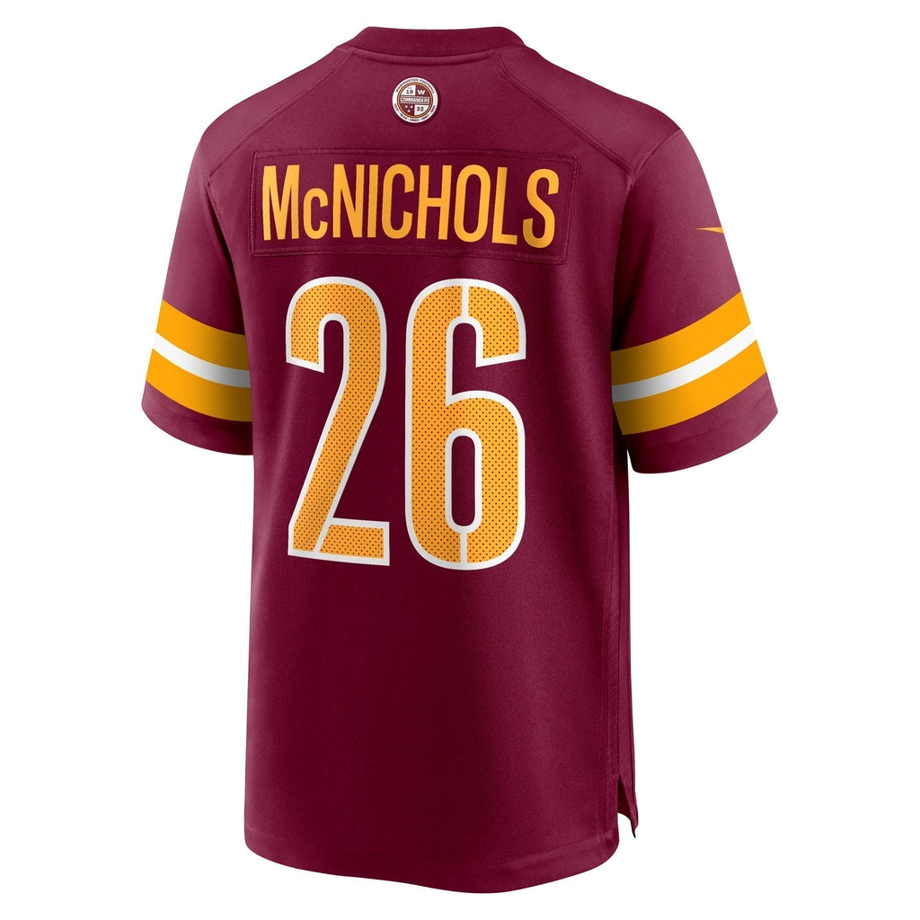 Jeremy McNichols Washington Commanders   Game Jersey -  Burgundy