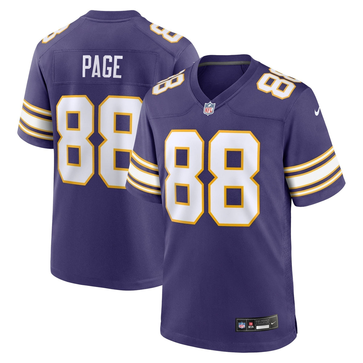 Alan Page Minnesota Vikings  Classic Retired   Jersey - Purple