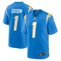 Number 1 Groom Los Angeles Chargers  Game Jersey - Powder Blue