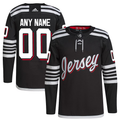 Men's New Jersey1 Devils Black Custom Team Player Jersey1
