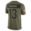 M.Dolphins #13 Dan Marino Olive 2025 Salute to Service Retired Limited Jersey