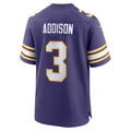 M.Vikings #3 Jordan Addison Purple Alternate Game Jersey