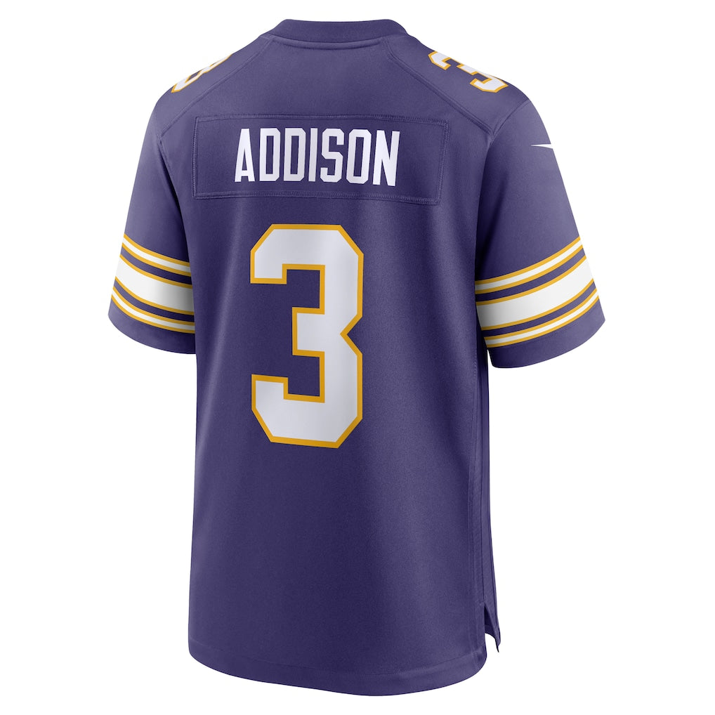 M.Vikings #3 Jordan Addison Purple Alternate Game Jersey