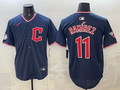 Men's Cleveland Guardians Jose Ramirez #11 Navy Alternate Limited Player Jersey