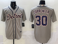 Men's Detroit Tigers Kerry Carpenter #30 Gray Replica Player Jersey1