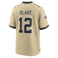 NO.Saints #12 Chris Olave Gold Gameday Golds Alternate Game Player Jersey