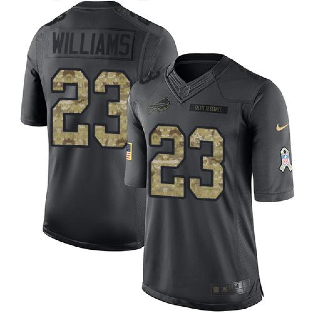 Bills #23 Aaron Williams Black Men's Stitched NFL Limited 2016 Salute To Service Jersey