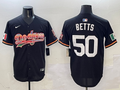 Men's Los Angeles Dodgers Mookie Betts Black Team Game Jersey