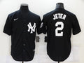 Men's New York Yankees Derek Jeter #2 Black Replica Baseball Jersey1