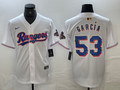 Men's Texas Rangers Adolis Garcia White 2024 Gold Collection Limited Player Jersey