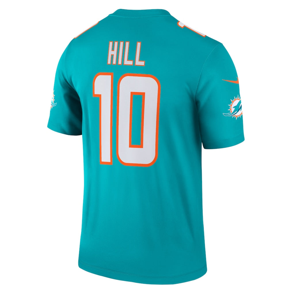 M.Dolphins #10 Tyreek Hill Aqua Legend Player Performance Top Jersey