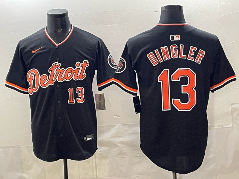 Men's Detroit Tigers Dillon Dingler #13 Black Alternate Stadium Jersey