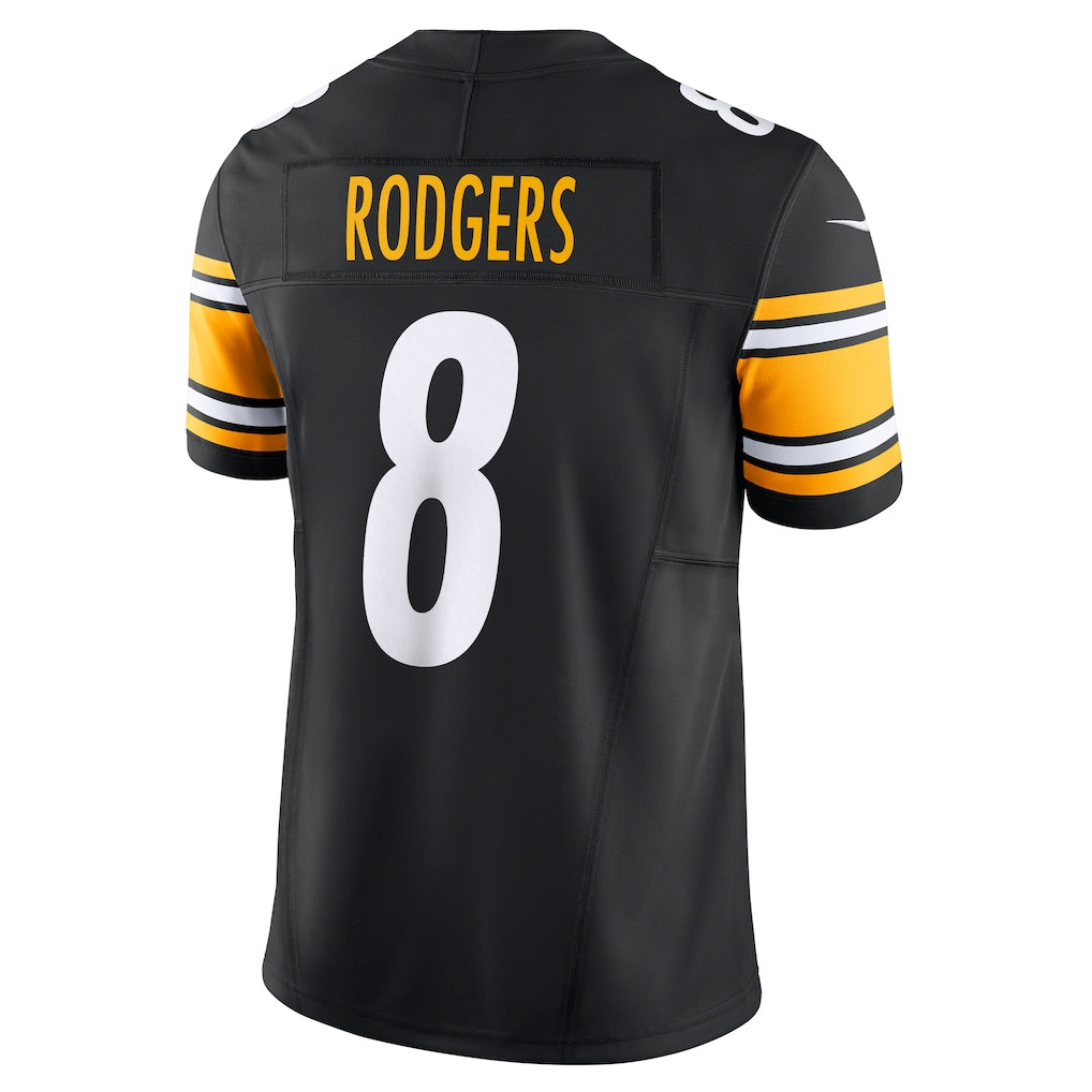 P.Steelers #8 Aaron Rodgers Black Team Vapor F.U.S.E. Limited Jersey