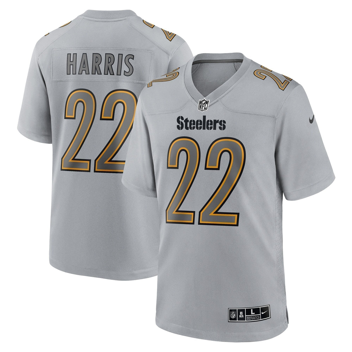 Najee Harris Pittsburgh Steelers  Atmosphere Fashion Game Jersey - Gray