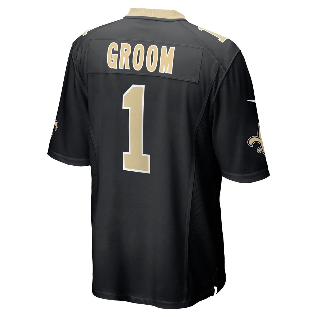 Number 1 Groom New Orleans Saints  Game Jersey - Black