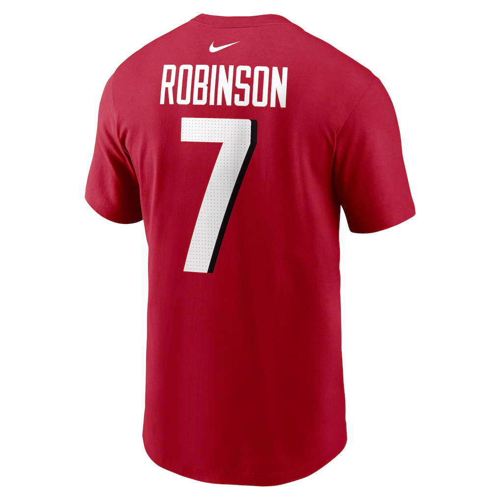 Men's Atlanta Falcons Bijan Robinson  Red Player Name & Number T-Shirt
