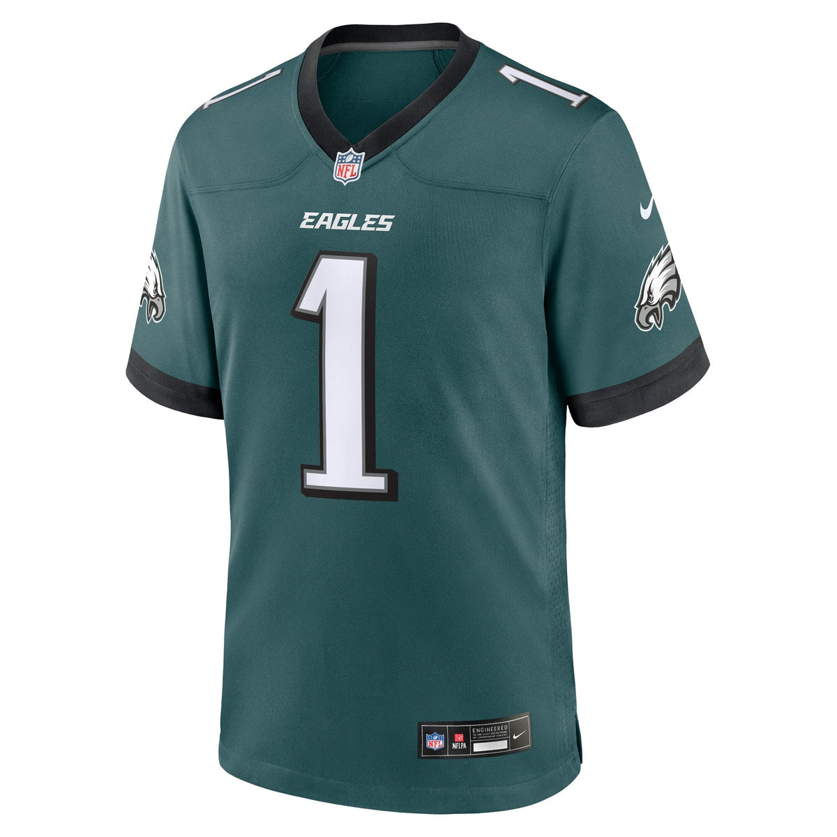 Number 1 Groom Philadelphia Eagles  Game Jersey - Midnight Green