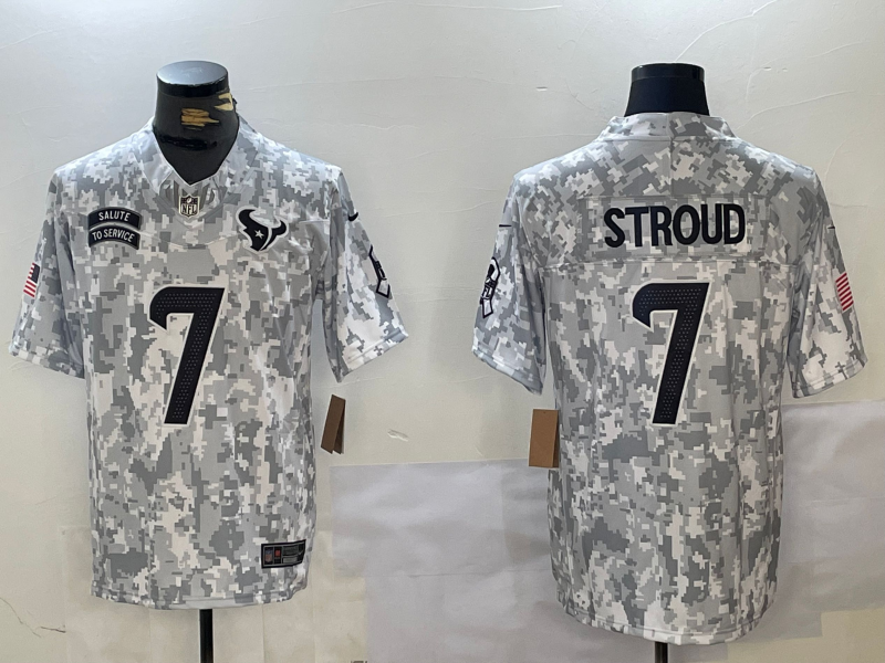 Men's Houston Texans C.J. Stroud Arctic Camo 2024 Salute to Service Limited Jersey